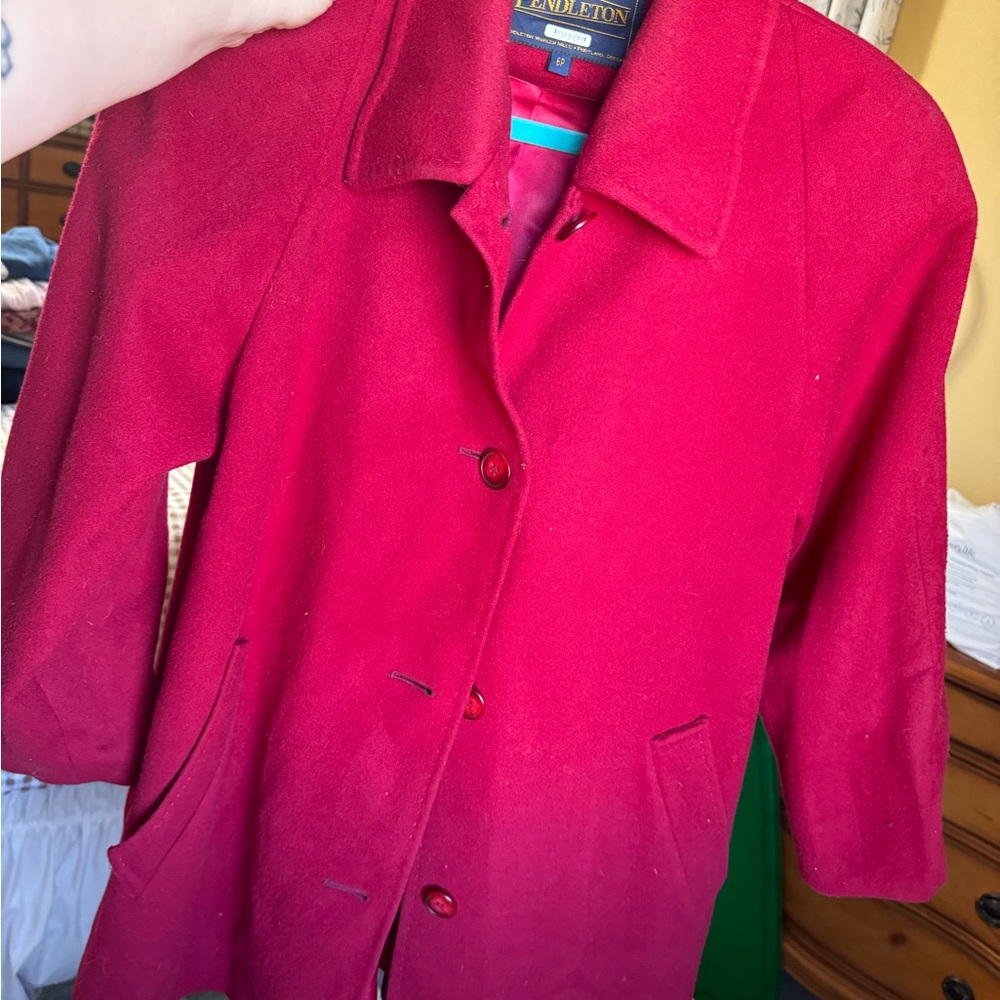 Pendleton Women's Vibrant Red Pea Coat